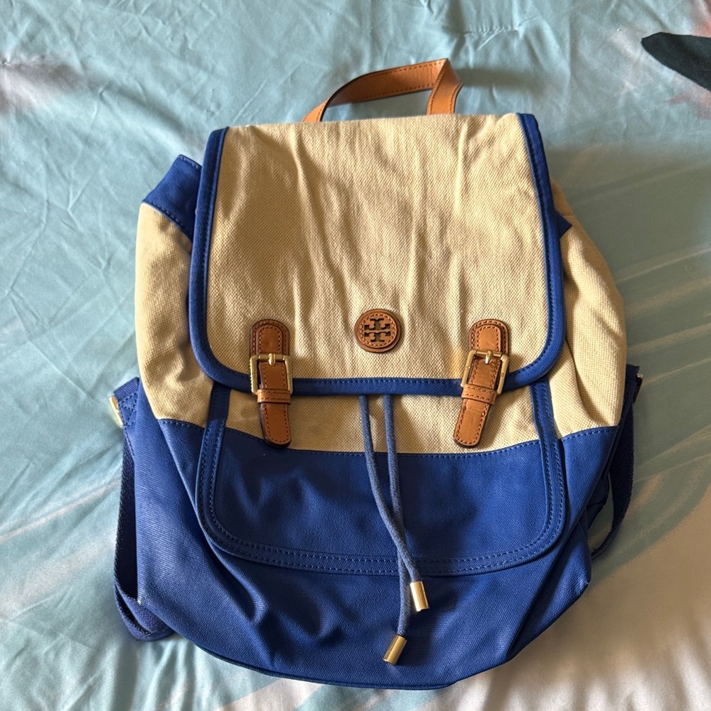 Tory Burch Backpack in Blue and Tan